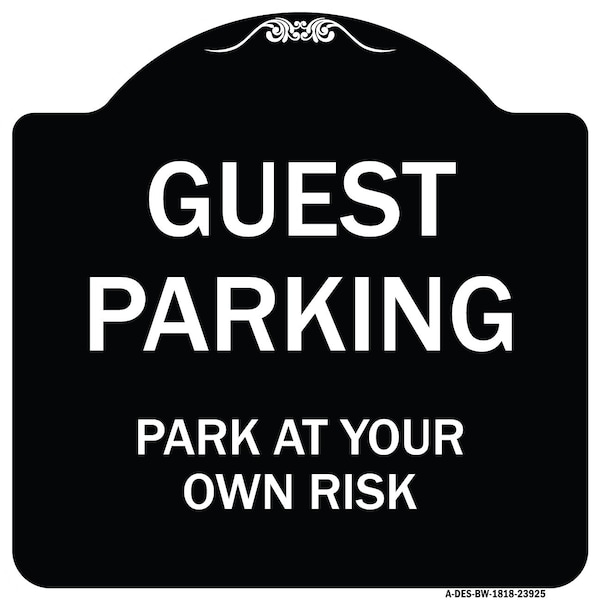 Signmission Designer Series Guest Parking, Black & White Heavy-Gauge Aluminum Sign, 18" x 18", BW-1818-23925 A-DES-BW-1818-23925 - main